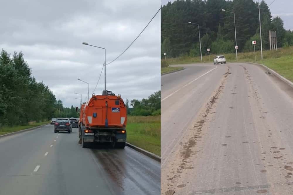 В Нижнем Тагиле строители оставляют грязь на дороге и сводят на нет работу дорожников
