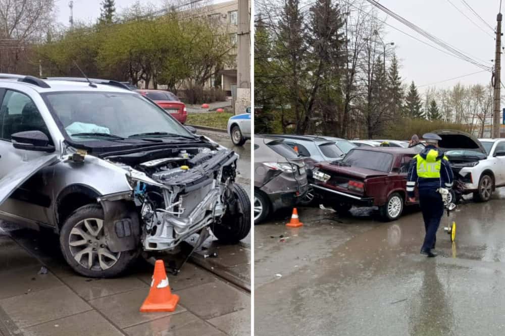 В Нижнем Тагиле произошло ДТП с шестью автомобилями: у виновника аварии не было прав 