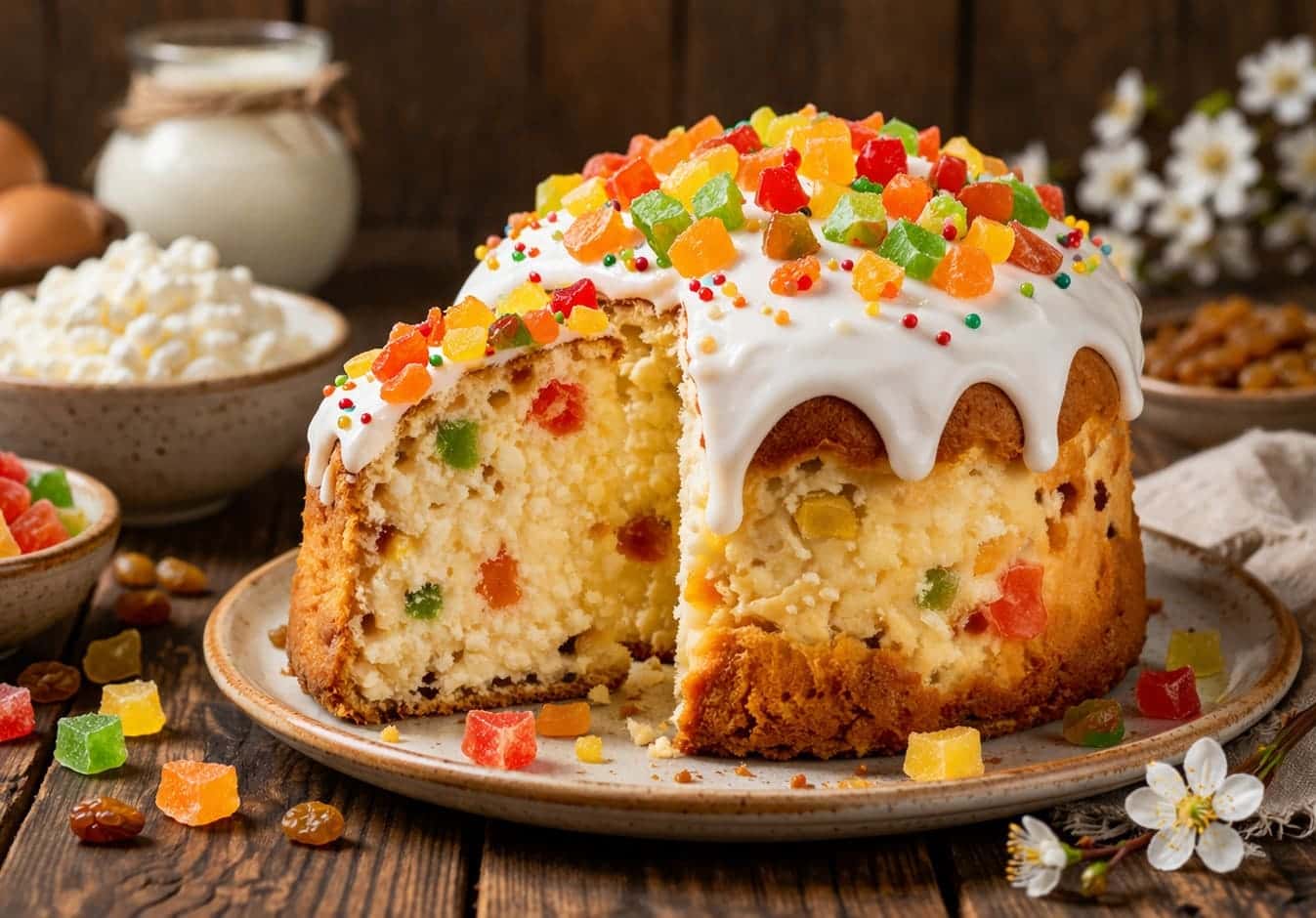 200 г творога, 100 г сметаны и щепотка соли: секреты теста для влажного пасхального кулича