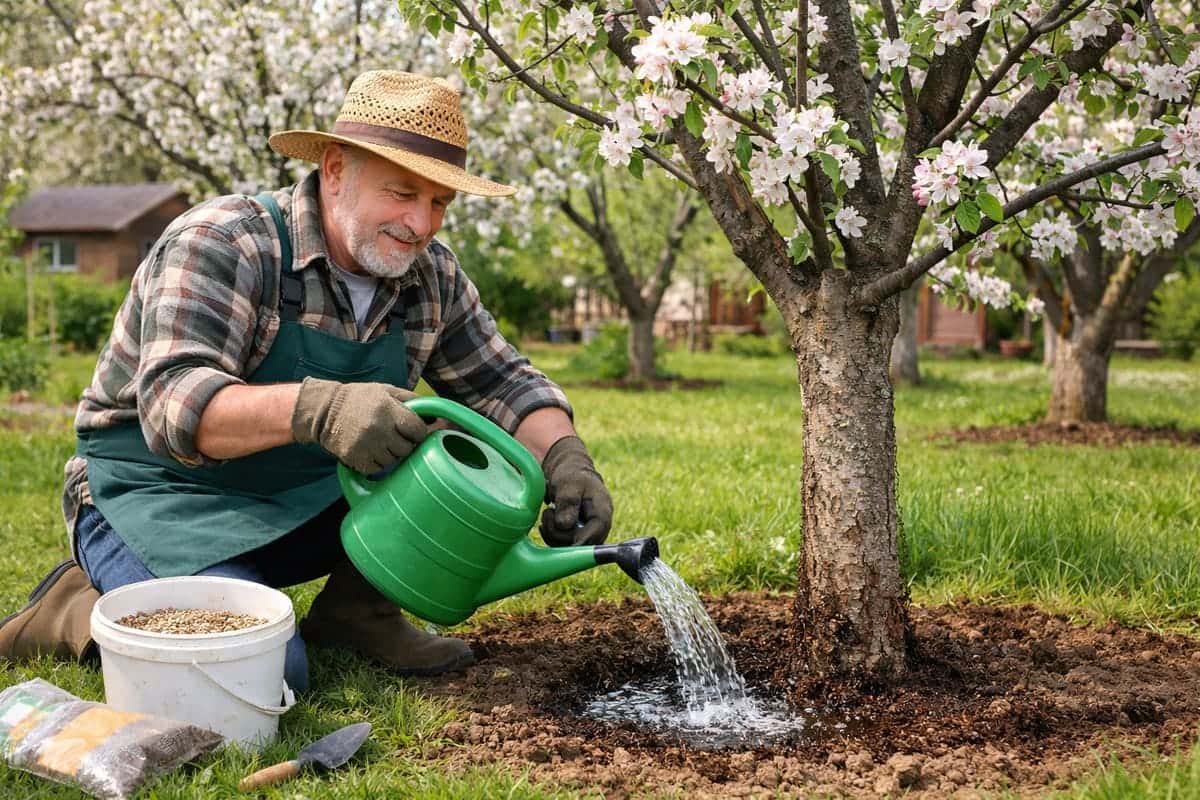 Не только навоз: 3 главных «вкусняшки» для яблони в апреле — и богатый урожай обеспечен 