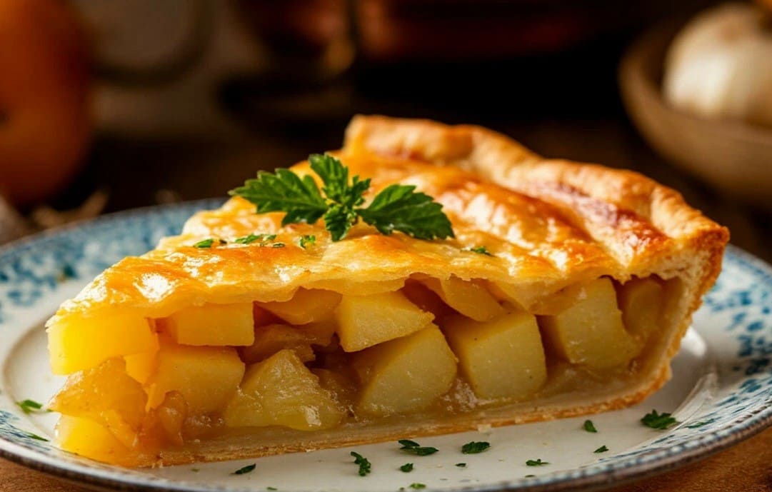 Румяный, нежный и быстрый: пирог с картошкой и луком за 40 минут в духовке: идеальный рецепт