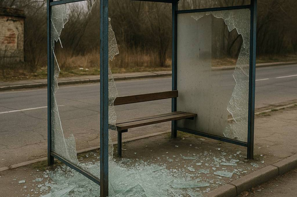 В Нижнем Тагиле неизвестные разгромили автобусную остановку | На Урале вандалы повредили автобусную остановку