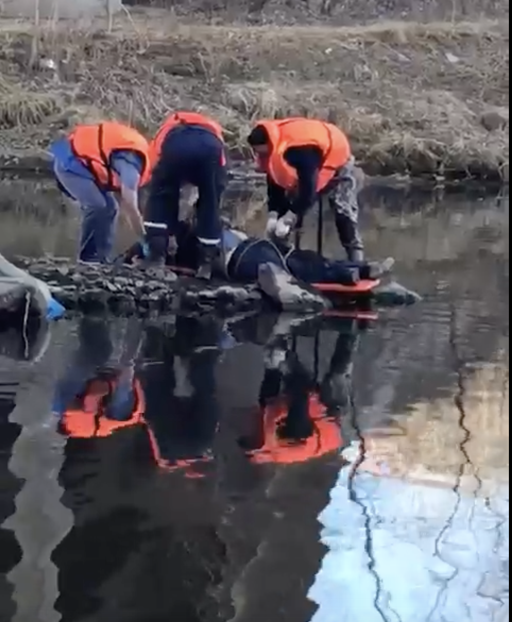 Сотрудники МБУ "Центр защиты населения" спасли пострадавшего упавшего под мостом на реке Тагил. Видео Сотрудники МБУ "Центр защиты населения" спасли пострадавшего упавшего под мостом на реке Тагил. Видео