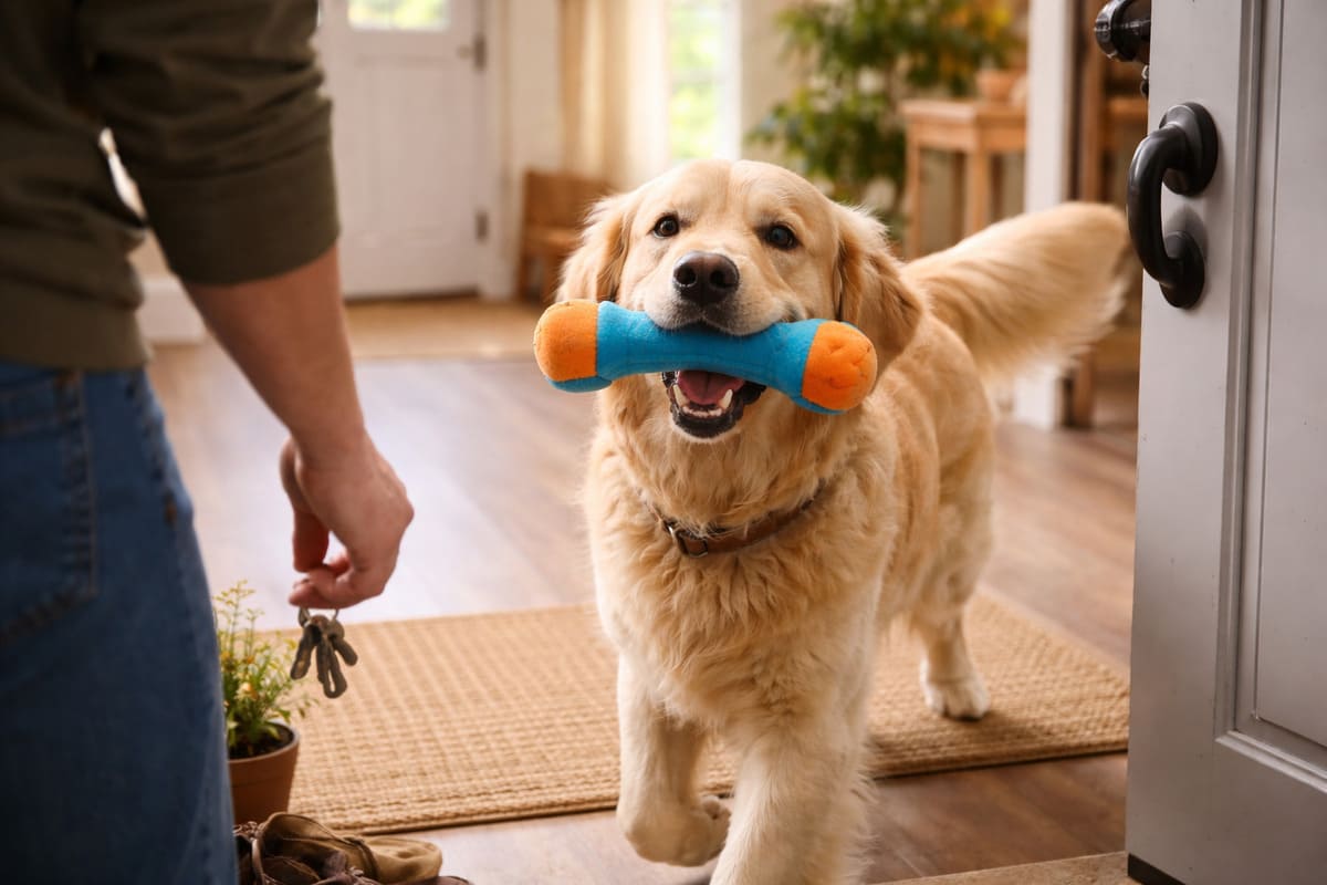 «Хозяин, я несу тебе самое ценное»: почему собака встречает вас с игрушкой в зубах — кинолог объясняет 
